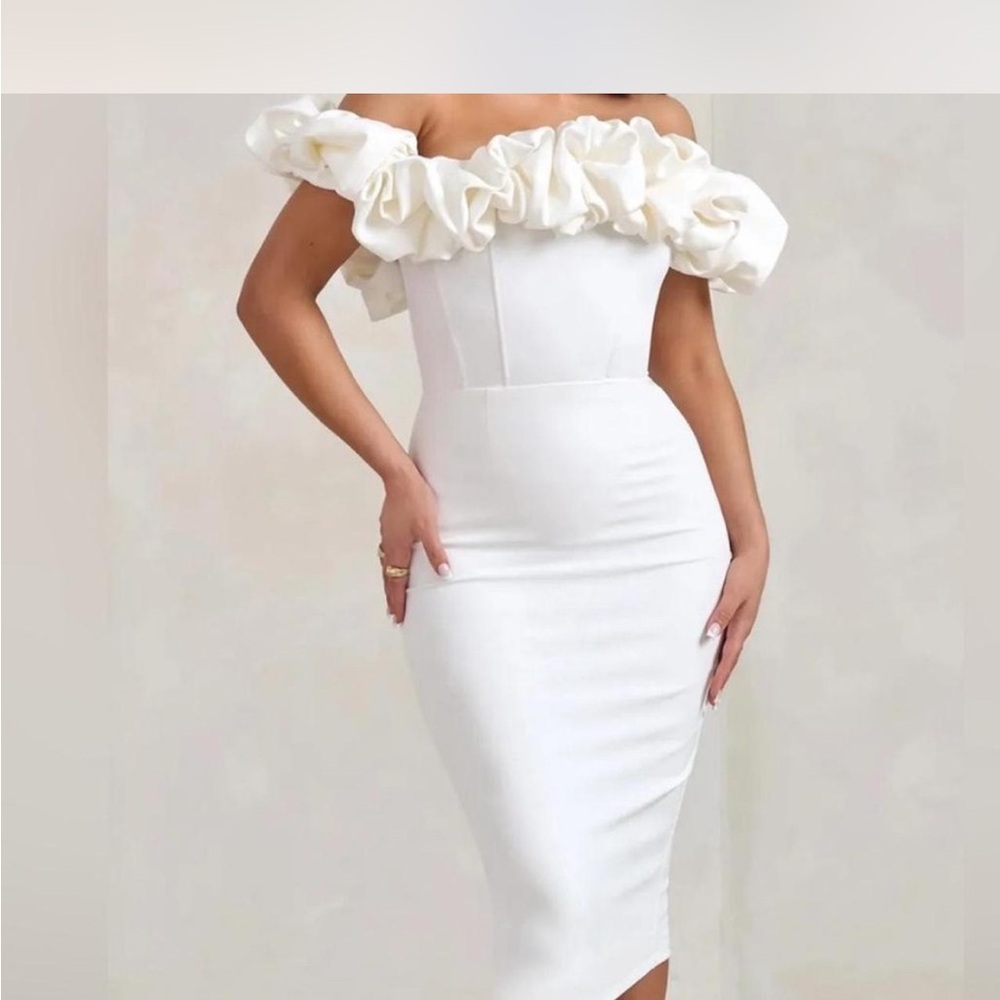 Club L London Strapless Cream Dress